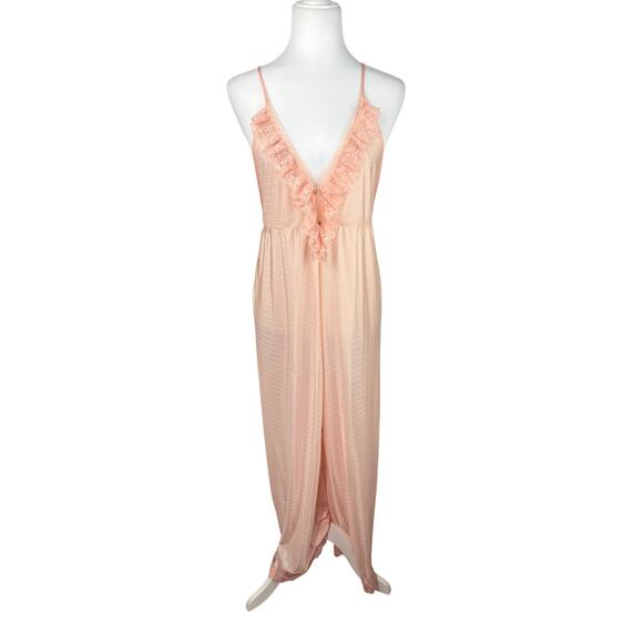 Cover Girl Lace Ruffle Jumpsuit Pajamas Large - Picture 1 of 7